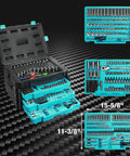 Beefy 497 Piece Mechanics Tool Set With SAE And Metric Sockets 90 Tooth Ratchet And Wrench Set In A Sturdy 3 Drawer Tool Box