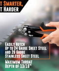 Pro Grade 30 Degree Sheet Metal Notcher For HVAC With Spring Loaded Action Heavy Duty V Notcher cutting metal sheet
