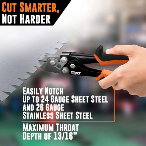Pro Grade 30 Degree Sheet Metal Notcher For HVAC With Spring Loaded Action Heavy Duty V Notcher cutting metal sheet