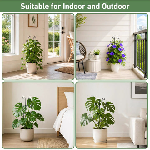 32.6 Inch Expandable Metal Plant Trellis For Indoor And Outdoor Climbing Plants Two Pack Heavy Duty Tall Support with plants indoors
