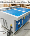 Heavy Duty Industrial Dust Collector Workbench With Side Suction Floor, 4 Horsepower Motor Kicks Welding Dust And Smoke Like A Champ, compact design and dimensions for efficient welding fume extraction.