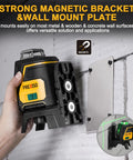 Person mounting a 360 Degree Green Laser Level With Tripod For Construction And Renovation IP54 Rechargeable Wide Angle unit