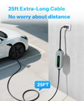 Portable J1772 EV Charger Level 1 And 2 With 25Ft Cable For Outdoor Use 16A Travel Ready Electric Vehicle Charger with car