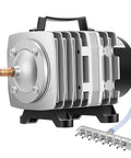 Front view of VIVOSUN 1110 GPH eight-outlet air pump with copper outlet, aluminum cooling fins, and hose adapters
