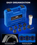 Axle Spindle Thread Repair Kit With Eight Dies And One And One Sixteenth Inch Extension Bar For Rethreading Damaged Axle Threads Includes M20 M22 M24 And Thirteen Sixteenths Inch And Three Quarters Inch UNEF Nuts Rethreading Tool Kit In Case Orion Motor