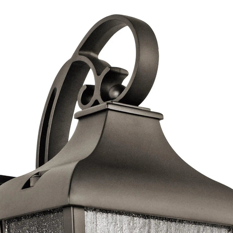 Detail of Forestdale 14.75 Inch One Light Outdoor Wall Lantern With Clear Seeded Glass In Olde Bronze Finish, Vintage style