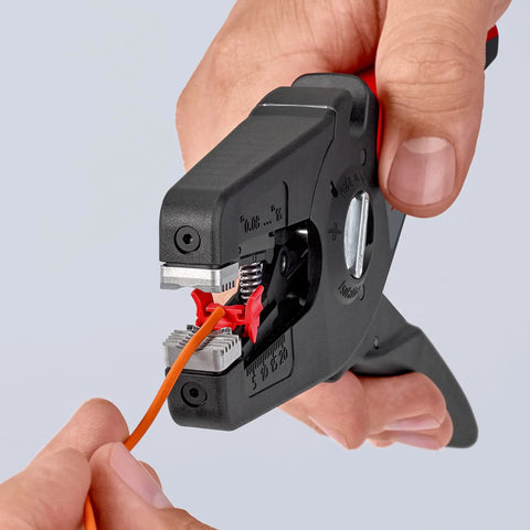 Close-up of Precistrip16 Automatic Insulation Stripper for 0.08-16 mm2 Wires with Fine Adjustment and Adjustable Length Stop