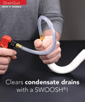 Lightweight AC Drain Gun With Flexible Hose For Condensate Lines, Clears HVAC Clogs Fast, Portable 3 Oz Air Powered Cleaner