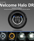 Ultra Bright 7 Inch LED Headlights For Jeep Wrangler And Fullsize Trucks Anti Glare Round Hi/Lo Beam 16000lm with Halo DRL