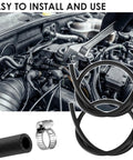 Two Pack 11/32 Inch By 36 Inch Brake Booster Vacuum Hose Kit With Four Clamps 85 PSI High Temp Line Installed in Car Engine
