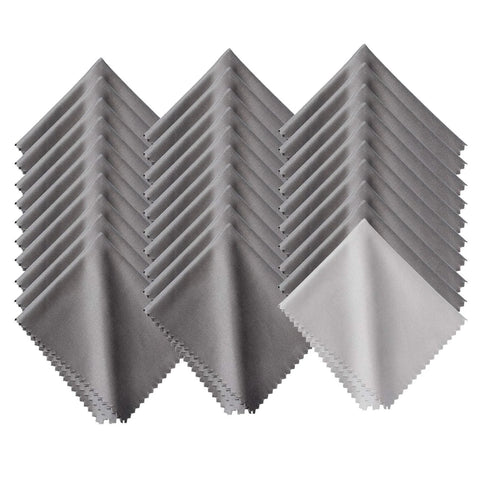 Xthel 30-pack microfiber cleaning cloths for glasses and lenses in gray
