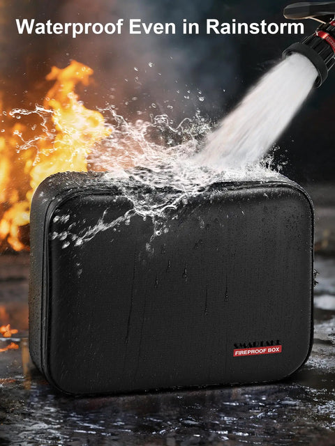Fireproof Waterproof Document Safe Box With Lock For Important Docs And Passports, Cash And Certificates, Laptop Storage, Silver