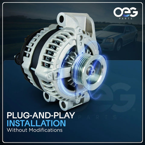 Front view of Alternator Replacement For Ford Mercury And Mazda 3.0 V6 Engines From 2005 To 2007 Fits Ford Escape, Mercury Mariner, And Mazda Tribute With Drop In Install And Long Life Bearings 4U2Z10V346 ADRM 5L8T10300KC 6L8T10300AB