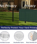 Privacy Fence Screen 6x50 Feet Heavy Duty Mesh For Outdoor Walls Backyards And Pool Decks Green Shade Cover installed on fence