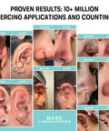 Piercing Aftercare Spray Isotonic Saline Cleanser For New And Existing Piercings 4 Oz, before-and-after piercing healing collage