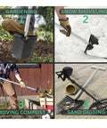 Metal Detecting Shovel for Gardening, Snow Shoveling, Compost Moving, Sand Digging. Heavy Duty Root Slayer with Serrated Blade.