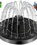 Solar Fountain Pump for bird bath and pond with two point five watts high power water pump and six nozzles built-in 1200mAh battery