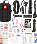 Ultimate Survival First Aid Kit For Men Dads And Adventurers 210 Piece Emergency Gear Set with tools and black nylon bag