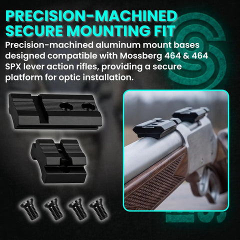 Hardcore Two Piece Picatinny Scope Mount Base For Winchester 94 Ae Angle Eject Rig Rock Solid Cnc Machined Aluminum Rail with glossy black finish on rifle.