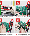 Compact Clamp Meter With Alligator Clips For AC And DC Current, True RMS 2000 Counts, Voltage Tester in various uses
