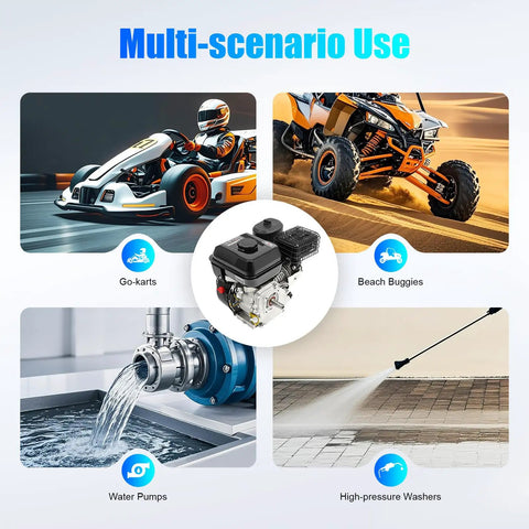 Powerful 7.5HP 212CC Gas Engine with electric start for go-karts, beach buggies, water pumps, high-pressure washers use