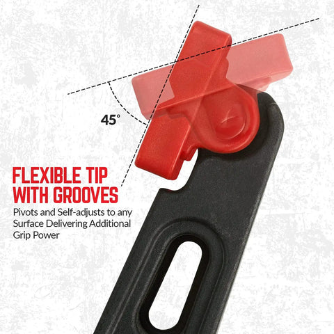 Close-up of 7-Inch Spring Clamps Set Of 4 Heavy Duty Nylon Clamps flexible tip with grooves at 45-degree angle
