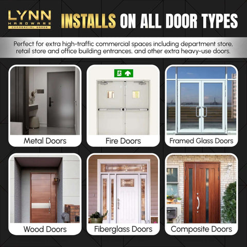 Heavy Duty Automatic Door Closer For Commercial Doors Contractor Grade on various door types