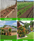 Raised bed, vegetable farm, greenhouse, and garden showcasing 36 Pack Quick Connect One Quarter Inch Straight Couplings For Drip Irrigation Systems