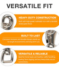 Labeumela 2-pack heavy-duty bull snap hooks with eye bolts, nickel-plated steel, for boats, kayaks, trailers.