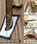 Hot Tent With Stove Jack For Four Season Hammock Camping Gear 3000mm Waterproof Shelter with stove jack and ventilation features
