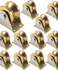 12-pack 2 Inch V Groove Wheel Set For Sliding Gates, Electroplated 1045 Steel Heavy Duty Caster With V Shape Bracket
