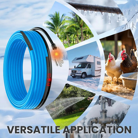 Self Regulating Heating Cable For Pipe Freeze Protection 60 Ft 120V Heat Tape For Metal And Plastic Water Pipes Energy Saving