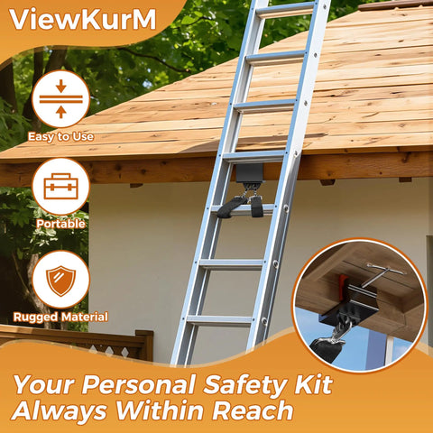 Stability Anchor Ladder Safety Clamp Kit With 2 Ft And 3 Ft Straps anti slip pad securing ladder to gutter for solo work