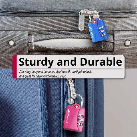 TSA Approved Luggage Locks Set With 3 Digit Combination Padlocks Alloy Body Open Alert Indicator For Travel Backpack Locker Gym Gun Case Tent 4 Pack Great For Everyday Travel securing baggage