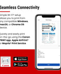 Image of a smartphone screen showing seamless connectivity with the Color Wireless All In One Workhorse Duplex Laser Printer.