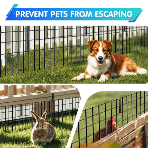 No Dig Fence For Dogs And Small Pets 28 Ft Long 17 In High Metal Barrier Panels With 1.2 Inch Gap Guard for gardens