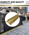 12 Foot Section V Track For Sliding Driveway Gates Heavy Duty Galvanized Steel Inverted V Groove Rail With Anchors Rust Resistant Gold