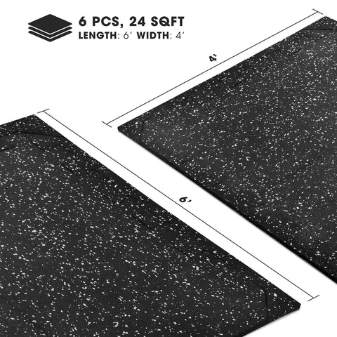 Interlocking Rubber Gym Floor Mats 20 Or 24 Sq Ft Heavy Duty Non Slip Tiles with measurement dimensions for Home Gym and Garage
