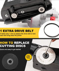 Mini Miter Cut Off Chop Saw For Metal And Wood Crafts, 0 To 45 Degree Miter, 6000 RPM blade and extra drive belt detail