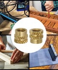 M6 Heat-Set Threaded Inserts Kit, 50 Pcs Brass Knurled Inserts For 3D Printing And Plastic Parts, Metric M6 Threads, Easy Install