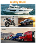 Boat, motorcycle, car, and truck showcasing 12 AWG 2 Pin DTP Connector 2 Way Waterproof Automotive Electrical Connectors usage