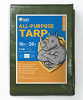Green Waterproof Tarp 16x20 Feet Heavy Duty All Purpose Poly Cover With 7 Mil Thickness Weatherproof Reusable Outdoor Shield