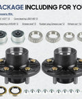 Pro Grade Trailer Idler Hub Assembly Set Of 2 Featuring 5 Lug 4.5 Inch Bolt Pattern, includes metal bearings and seals.