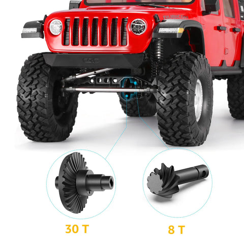 Beefed Up Overdrive Helical Gear Set For 1/10 RC Crawler SCX10 II Front And Rear Axles Hardened Steel Alloy CNC Machined