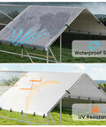 Heavy Duty Outdoor Metal Chicken Coop With Run And Waterproof UV Cover showing waterproof seal and UV resistance features