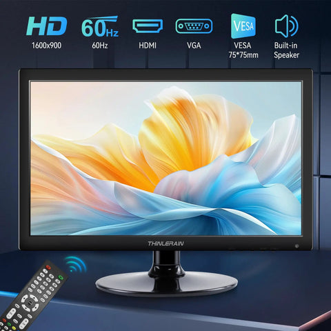 17.3 Inch HD Plus Monitor With HDMI VGA Built In Speakers 60Hz Refresh 5ms Response Time VESA Mountable Display with Remote