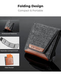 67mm UV CPL ND Lens Filter Kit pouch featuring folding design, waterproof material, separate compartment, and side pocket.