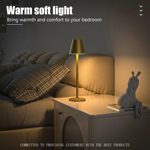 Cordless 2 Pack Desk Lamps With 5000mAh Rechargeable Battery And 3 Level Dimmable LED Night Light on bedroom nightstand
