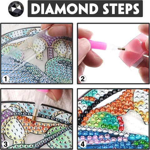Step-by-step guide for the Bouquet Vase Sun Catcher Window Hanging DIY Double Sided Flowers Diamond Painting Pendant Kit With Acrylic Diamonds
