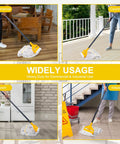 Commercial Heavy Duty Mop Pack Legit Tough On Grime features 60 Inch Long Handle used in room, industrial, and outdoor settings.
